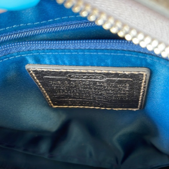 Coach Bandana Glitter Shoulder Bag Silver & Black Daisy Pattern - Picture 4 of 13